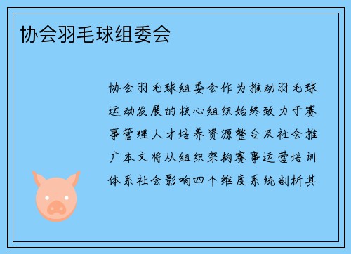 协会羽毛球组委会